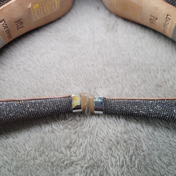 Badgley Mischka Humbie IV Gold Pewter peep toe heels size 7.5 - Picture 10 of 12